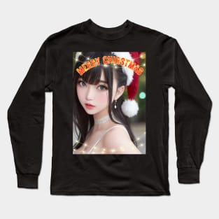 Merry Christmas Anime Girl Cosplay Xmas Cute Christmas Girl Long Sleeve T-Shirt